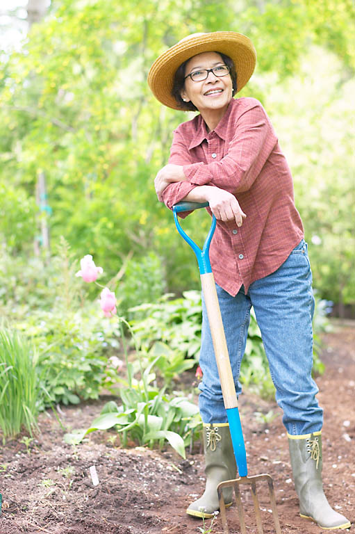 woman gardening