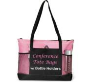 conference tote bag with bottle holder