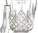 monogramed crystal ice bucket